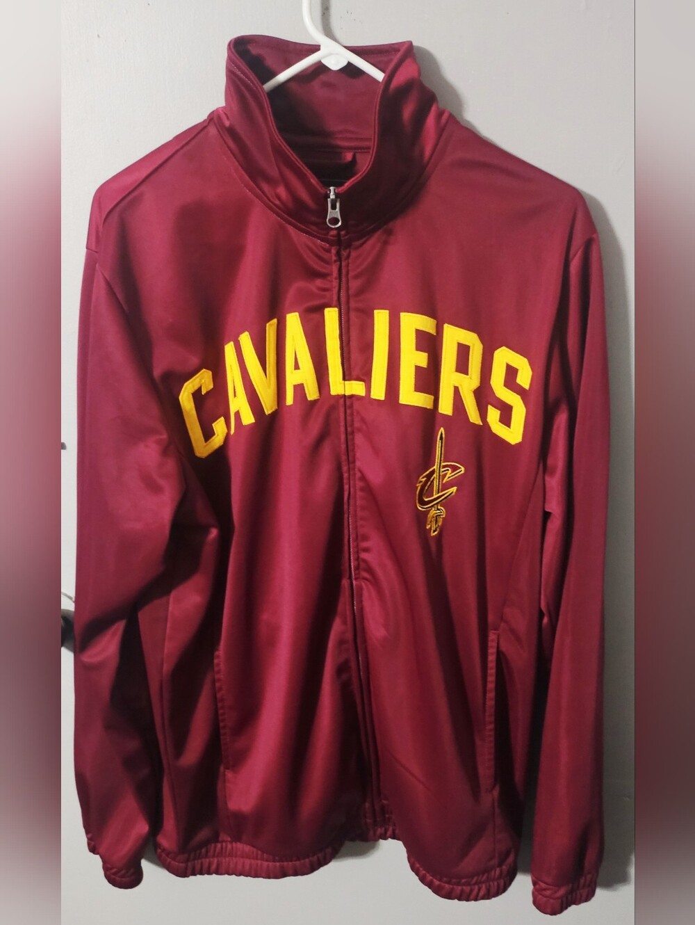 Mens NBA Track Zip Up Cleveland Cavaliers Jacket Wine/Gold Size M